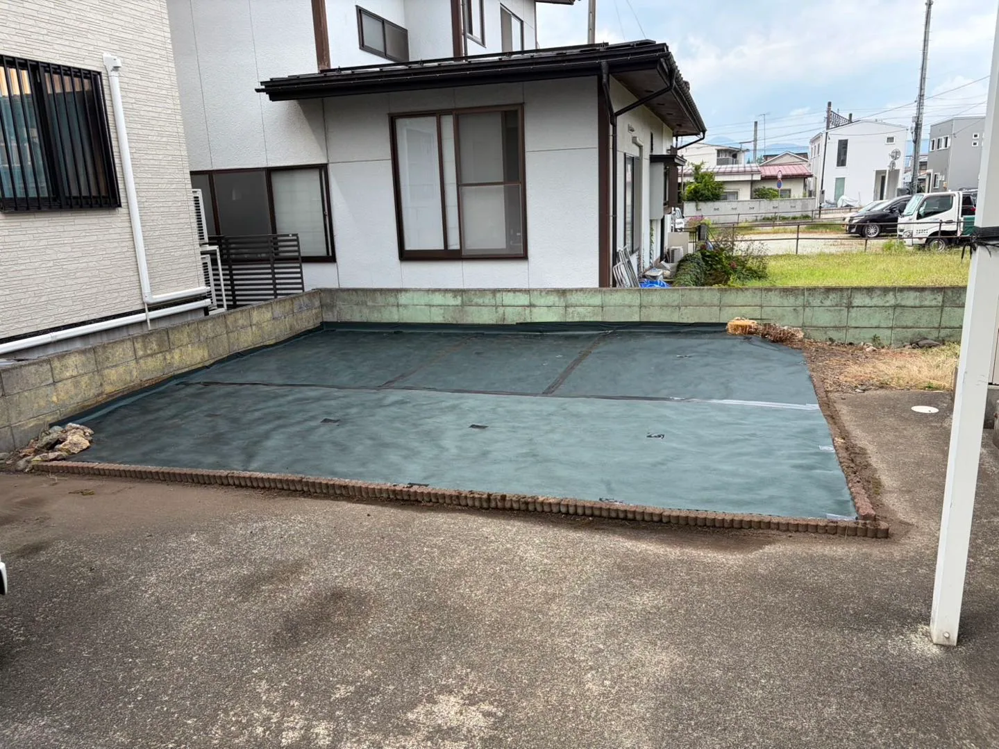 人工芝・防草シート施工 施工後